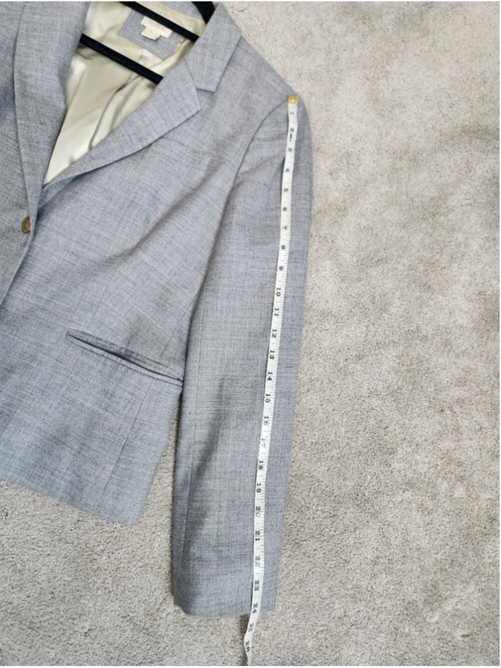 J Crew Lightweight Wool Blend Gray Two Button Blazer Size 12 Prep Preppy Office - Picture 12 of 16